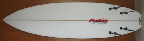 Super Fast Swallowtail 4 fin Surfboard by Parkes 